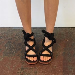 RACHEL SEES SNAIL SHOES BLACK ROPE SANDALS - SIZE 8 SOLD OUT